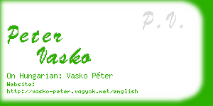 peter vasko business card